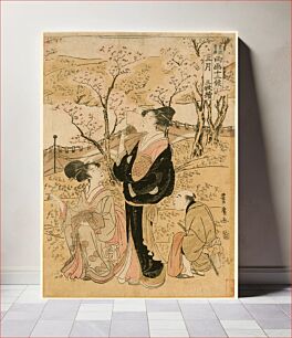 Πίνακας, March: Viewing Cherry Blossoms by Utagawa Toyohiro