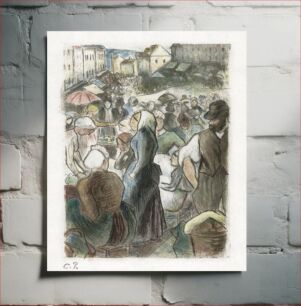 Πίνακας, Market in Gisors (1923–1930) by Camille Pissarro