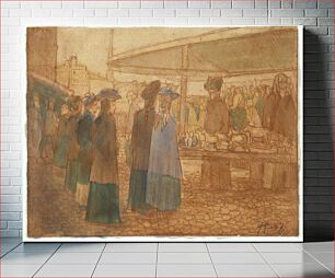 Πίνακας, Market square scene, 1907, Jalmari Ruokokoski