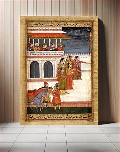 Πίνακας, Marriage of Prince Aurangzeb in 1637: a) Emperor Shah Jahan and Prince Aurangzeb Meeting an Elder of the Bride's party; b) Bride's Party with Dancers and Drummers, Folios from a Padshahnama (Chronicle of the Kin