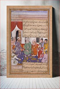 Πίνακας, Marriage of Ubayd (?) (recto), Merchant and His Partner Conversing (verso), Folio from the Beatty Tutinama (Tales of a Parrot)