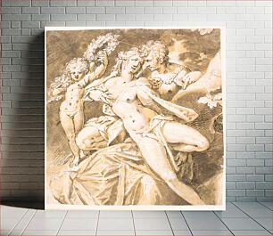 Πίνακας, Mars caressing Venus;television.a cupid handing her a wreath by Hans Von Aachen