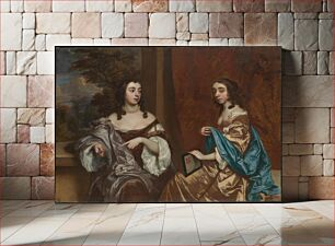 Πίνακας, Mary Capel (1630–1715), Later Duchess of Beaufort, and Her Sister Elizabeth (1633–1678), Countess of Carnarvon by Sir Peter Lely (Pieter van der Faes)
