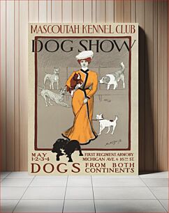Πίνακας, Mascoutah kennel club dog show (1901) chromolithograph art