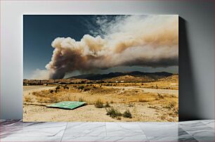 Πίνακας, Massive Smoke Plume in Desert Landscape Τεράστιο λοφίο καπνού στο τοπίο της ερήμου