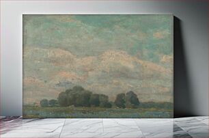 Πίνακας, Meadow with bushy trees by Lajos Csordák