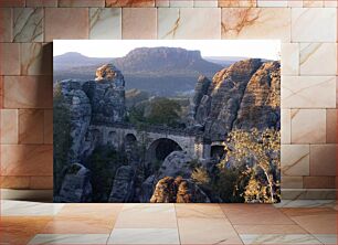 Πίνακας, Medieval Stone Bridge Over Rocks Μεσαιωνική πέτρινη γέφυρα πάνω από βράχους