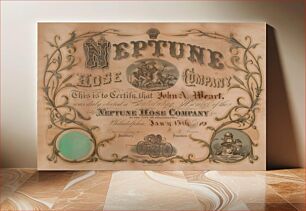 Πίνακας, Membership Certificate, "Neptune Hose Company", Smithsonian National Museum of African Art