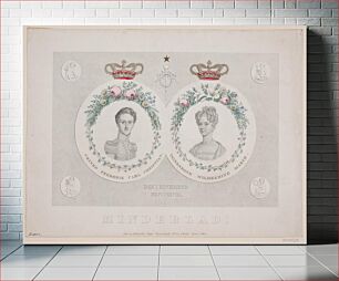 Πίνακας, Memorial sheet for Prince Frederik, later King Frederik d. 7, and Princess Wilhelmine