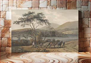 Πίνακας, Men Loading a Cart Beside a River