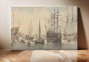 Πίνακας, Men-of-War and other Shipping on the Thames (most probably at Deptford)