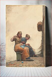 Πίνακας, Mending the Nets (1882) by Winslow Homer