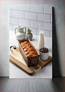 Πίνακας, Milk and Bread with Chocolate Chips Γάλα και ψωμί με τσιπς σοκολάτας