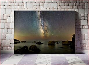 Πίνακας, Milky Way Over Rocky Shore Γαλαξίας πέρα ​​από τη βραχώδη ακτή