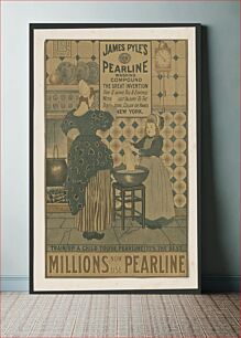 Πίνακας, Millions now use Pearline. James Pyles's Pearline washing compound the great invention (1910–1920) by Louis Rhead