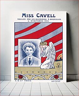 Πίνακας, Miss Cavell shot by the Germans in Brussels, aesthetic lithograph