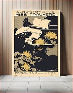 Πίνακας, Miss Traumerei (1895) vintage poster of a woman playing piano in art nouveau style in high resolution by Ethel Reed