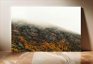 Πίνακας, Misty Autumn Mountain Ομιχλό Φθινοπωρινό Βουνό