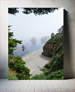 Πίνακας, Misty Coastal View Θολή Παράκτια Θέα