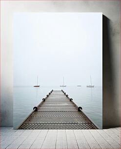 Πίνακας, Misty Dock and Sailboats Misty Dock and Sailboats