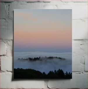 Πίνακας, Misty Forest at Sunset Misty Forest στο ηλιοβασίλεμα