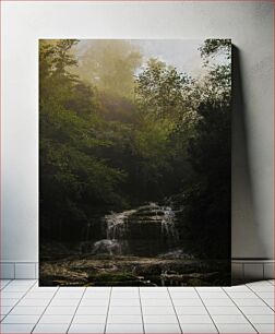 Πίνακας, Misty Forest Waterfall Καταρράκτης Misty Forest