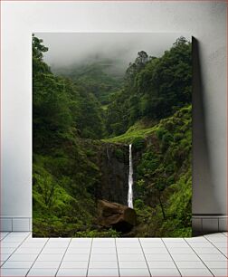 Πίνακας, Misty Forest Waterfall Καταρράκτης Misty Forest