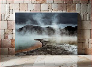 Πίνακας, Misty Geothermal Landscape Ομίχλη γεωθερμικό τοπίο