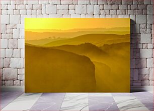 Πίνακας, Misty Golden Sunrise over Rolling Hills Misty Golden Sunrise πάνω από το Rolling Hills