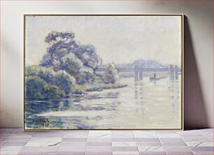 Πίνακας, Misty morning on a river, 1929, by Alfred William Finch