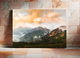 Πίνακας, Misty Mountain Range at Sunset Misty Mountain Range στο ηλιοβασίλεμα