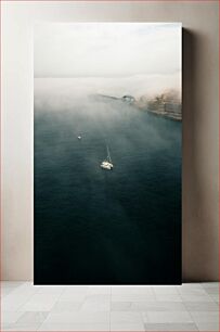 Πίνακας, Misty Sea View with Sailing Boats Misty Sea View με ιστιοπλοϊκά σκάφη