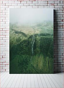 Πίνακας, Misty Waterfall Landscape Τοπίο ομιχλώδους καταρράκτη