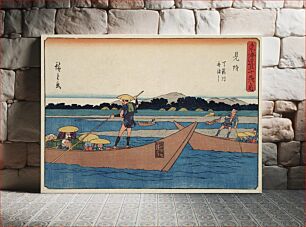 Πίνακας, Mitsuke: Ferry Crossing the Tenryū River by Utagawa Hiroshige