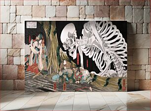 Πίνακας, Mitsukuni Defying the Skeleton Specter (1910) by Utagawa Kuniyoshi