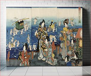 Πίνακας, Mitsuuji Pleasuring by the Ōi River by Utagawa Yoshiiku