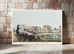Πίνακας, Mode in which the young Memnon's head, (now in the British Museum,) was removed illustration from the kings tombs in Thebes by Giovanni Battista Belzoni (1778-1823) from