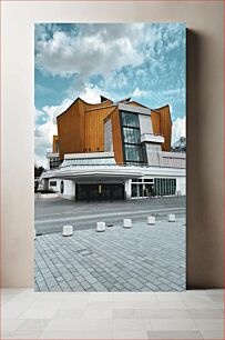 Πίνακας, Modern Architectural Building on a Cloudy Day Σύγχρονο αρχιτεκτονικό κτίριο σε μια συννεφιασμένη μέρα