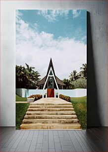 Πίνακας, Modern Chapel with Clear Sky Μοντέρνο παρεκκλήσι με καθαρό ουρανό