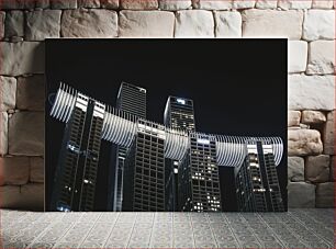 Πίνακας, Modern City Skyscrapers at Night Σύγχρονοι ουρανοξύστες πόλεων τη νύχτα