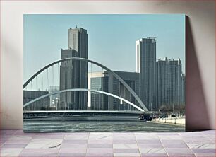 Πίνακας, Modern Cityscape with Bridge Μοντέρνο αστικό τοπίο με γέφυρα