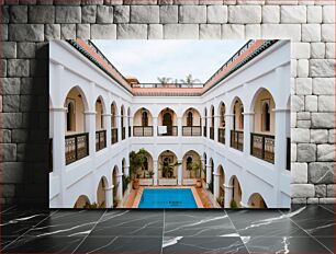 Πίνακας, Modern Courtyard with Pool Μοντέρνα Αυλή με Πισίνα