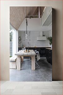 Πίνακας, Modern Kitchen with Rustic Design Μοντέρνα Κουζίνα με Ρουστίκ Σχεδιασμό