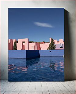 Πίνακας, Modern Pink and Blue Architecture Μοντέρνα Ροζ και Μπλε Αρχιτεκτονική