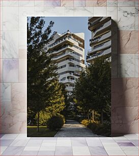 Πίνακας, Modern Residential Buildings Among Trees Σύγχρονα κτίρια κατοικιών ανάμεσα σε δέντρα