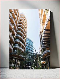Πίνακας, Modern Urban Architecture with Palm Trees Μοντέρνα Αστική Αρχιτεκτονική με Φοίνικες
