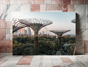 Πίνακας, Modern Urban Garden with Unique Tree Structures Μοντέρνος Αστικός Κήπος με Μοναδικές Δενδροκατασκευές