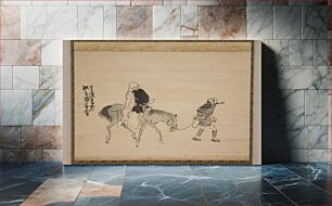 Πίνακας, Monk Renshō Riding His Horse Backwards by Matsumura Goshun