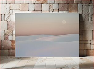 Πίνακας, Moon Over Dunes at Sunset Σελήνη πάνω από τους αμμόλοφους στο ηλιοβασίλεμα