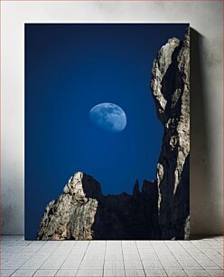 Πίνακας, Moon Over Rocky Cliffs Φεγγάρι πάνω από βραχώδεις βράχους
